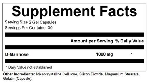 Health Labs Nutra D-Mannose Supplement Facts